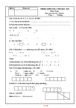 Bộ đề thi học kì 1 toán 1 cánh diều 2021-2022 (có đáp án)
