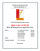 Báo cáo cuối kỳ: Hệ thống quản lý tài nguyên thiên nhiên môn Kỹ thuật phần mềm | Trường Đại học Bách Khoa Hà Nội