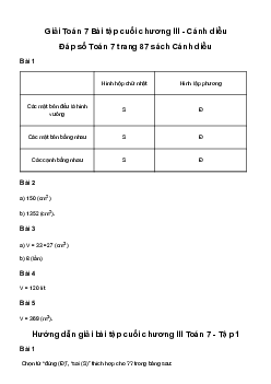 Giải Toán 7 Bài tập cuối chương III | Cánh diều