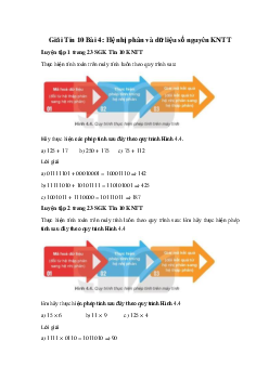Giải Tin 10 Bài 4: Hệ nhị phân và dữ liệu số nguyên KNTT