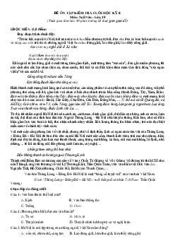 Đề ôn thi Học Kỳ 2 Văn 10 Kết nối tri thức