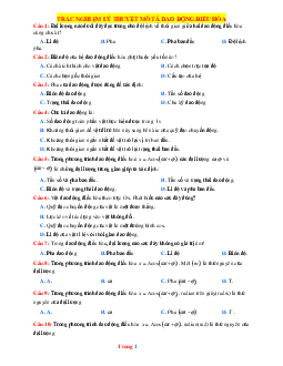 Trắc nghiệm lý thuyết mô tả dao động điều hòa (có đáp án)