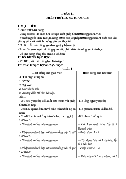 Giáo án môn Toán 1 - Tuần 11 | sách Cánh Diều (Cả năm)