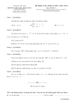 Đề KSCL đầu năm Toán 11 năm 2019 – 2020 trường Yên Phong 2 – Bắc Ninh
