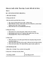 Giáo án buổi 2 Toán 3 sách Kết nối tri thức với cuộc sống