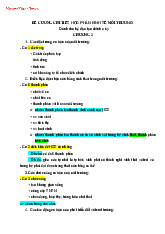 Đề Cương Chi Tiết Kinh Tế Môi Trường | Kinh tế môi trường | Học viện Tài chính