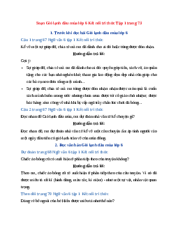 Soạn Gió lạnh đầu mùa Tập 1 trang 73 | Ngữ Văn 6 Kết nối tri thức