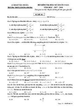 Đề kiểm tra học kỳ II Toán 12 năm 2017 – 2018 trường THPT Lê Hồng Phong – Khánh Hòa