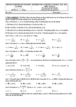 Đề cuối kì 2 Toán 11 năm 2022 – 2023 trường THPT Phạm Văn Đồng – Khánh Hòa