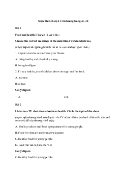 Giải Tiếng Anh 11 Unit 3: Listening