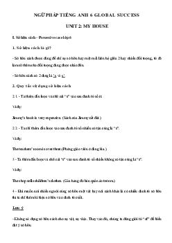 Ngữ pháp Unit 2 lớp 6 My house