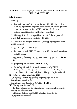 Vấn đề 1: Khái niệm, nhiệm vụ và các nguyên tắc của luật hình sự học phần Luật hành chính