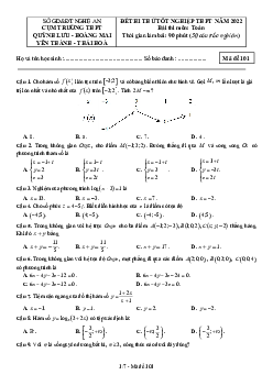 Đề thi thử THPT Quốc gia 2022 môn Toán cụm trường THPT Nghệ An (có đáp án)