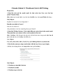 Giải Tiếng anh 11 Workbook Unit 4 4H Writing | Friends Global