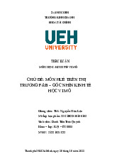 Tiểu luận Món Huế và Thị Trường F&B Việt Nam | Kinh tế vĩ mô | Trường Đại học kinh tế Thành Phố Hồ Chí Minh