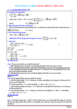 TOP 120 câu trắc nghiệm hai mặt phẳng vuông góc (có đáp án)