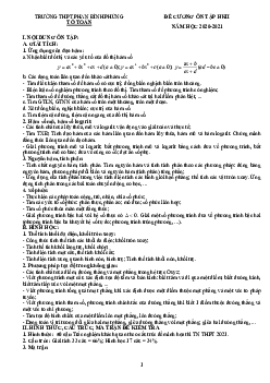 Đề cương HK2 Toán 12 năm 2020 – 2021 trường Phan Đình Phùng – Quảng Bình