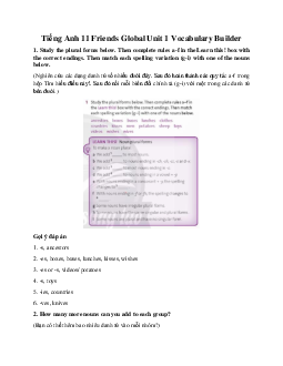 Giải Tiếng Anh 11 Unit 1 Vocabulary Builder | Friends Global