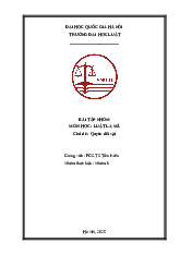 Bài tập nhóm về Quyền đối vật môn Luật La Mã | Trường Đại học Luật, Đại học Quốc gia Hà Nội