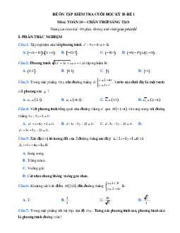 Đề thi học kì 2 lớp 10 môn Toán Chân trời sáng tạo - Đề 1