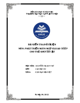 Dạy phát âm âm | môn Tâm Lý học giáo dục | Đại học Sư Phạm Hà Nội