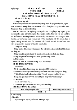 Giáo án Tiếng Việt lớp 4 Tuần 1 | Chân trời sáng tạo