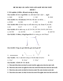 Đề thi học kì 1 lớp 4 môn Toán sách Kết nối tri thức - Đề số 5
