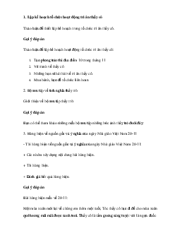 Giải Hoạt động trải nghiệm 6: Tri ân thầy cô | Cánh diều