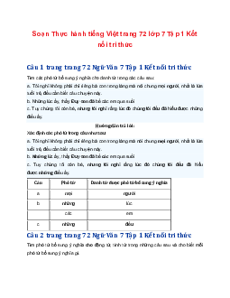 Soạn bài Thực hành tiếng Việt trang 72 | Ngữ văn 7 Tập 1 Kết nối tri thức