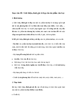 Soạn bài Giới thiệu, đánh giá vẻ đẹp của tác phẩm văn học - Cánh diều 10