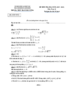 Đề thi học kì 2 Toán 11 năm 2019 – 2020 trường THPT Trần Nhân Tông – TP HCM