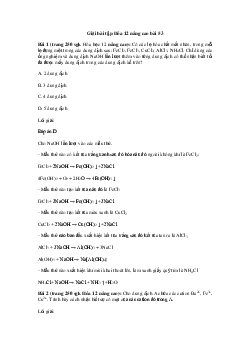 Hóa học 12 - Luyện tập: Nhận biết một số chất vô cơ