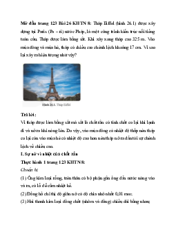 Giải Khoa học tự nhiên 8 bài 26: Sự nở vì nhiệt | Cánh diều