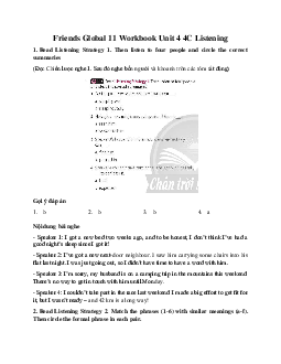 Giải Tiếng anh 11 Workbook Unit 4 4C Listening | Friends Global