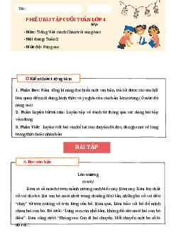 Phiếu bài tập cuối tuần lớp 4 nâng cao môn Tiếng Việt Chân trời sáng tạo - Tuần 2