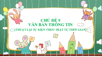 Chủ đề 9. Văn bản thông tin | Bài giảng PowerPoint Dạy Thêm Văn 6 | Cánh diều