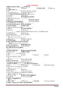 Chuyên đề 6: SPEAKING Tiếng Anh 9