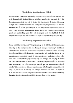 Tóm tắt tác phẩm Trăng sáng trên đầm sen | Văn mẫu 11 Chân trời sáng tạo