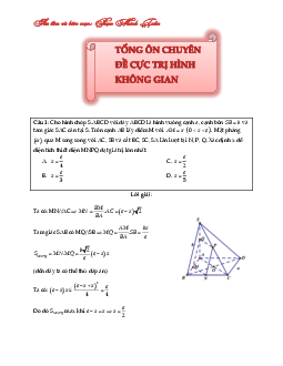 Tổng ôn chuyên đề cực trị hình học không gian – Phạm Minh Tuấn Toán 12