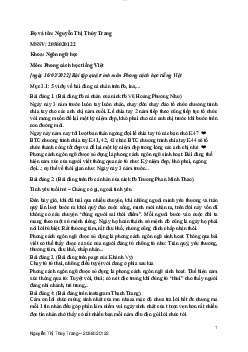 Bài tập cá nhân | Phong cách học | Đại học Khoa học Xã hội và Nhân văn, Đại học Quốc gia Thành phố HCM