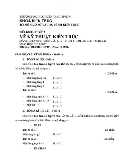 Đề thi "Đồ án cơ sở 1 Vẽ kỹ thuật kiến trúc"