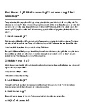 First Name là gì? Middle name là gì? Last name là gì? Full name là gì?