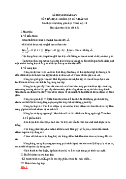 Chương 3: Giới hạn. Hàm số liên tục | Giáo án Toán 11 Cánh diều