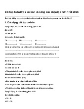 Bài tập Toán lớp 2 cơ bản và nâng cao chọn lọc mới nhất 2025