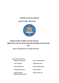 Bài thảo luận: “ Ảnh hưởng của chính  sách học bổng tới ý thức  học tập của sinh viên trường Đại học Thương Mại ”
