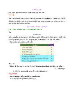 Giải SGK môn Tiếng Việt lớp 2 - Bài 2: Mục lục sách | Chân trời sáng tạo