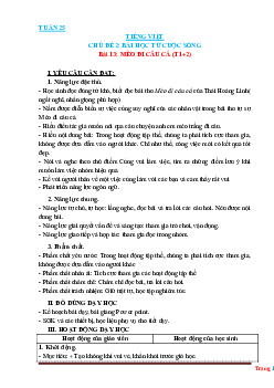 Giáo án Tiếng Việt 3 Kết nối tri thức tuần 25
