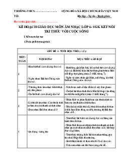 Kế hoạch giáo dục môn Âm nhạc 6 sách Kết nối tri thức với cuộc sống