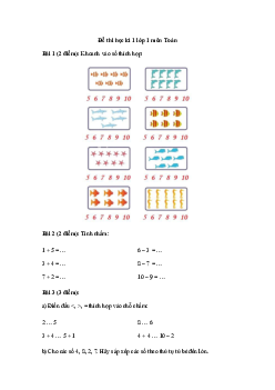 Đề thi học kì 1 lớp 1 môn Toán sách Cánh Diều năm 2022 - 2023 - Đề 6