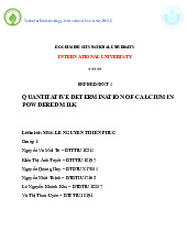 Report biochemistry lab 4 | Môn Biology Technology - Trường Đại học Quốc tế, Đại học Quốc gia Thành phố Hồ Chí Minh